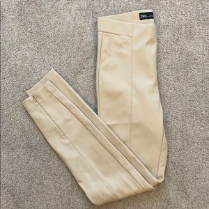Zara nude faux leather pants